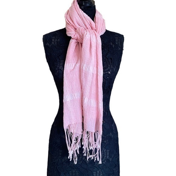 Vintage Christopher Fischer Luxury Designer Pastel Pink Silk Cashmere Sc